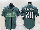 Men's Philadelphia Eagles #20 Brian Dawkins Green With Patch Cool Base Stitched Baseball Jersey,baseball caps,new era cap wholesale,wholesale hats
